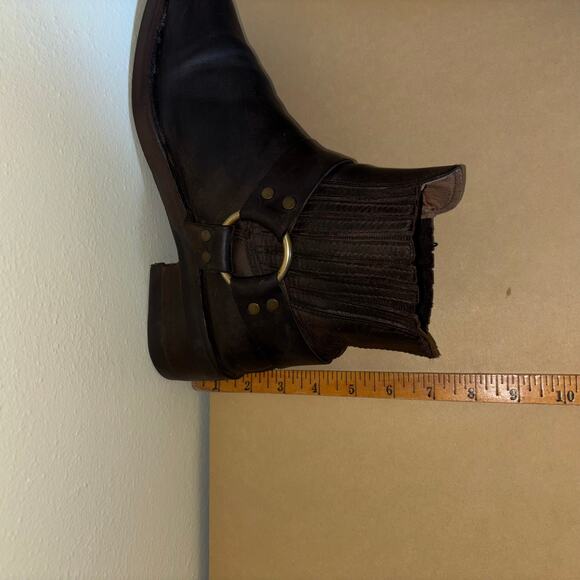 Vintage Wrangler Harness Boots Men’s 8 Brown Leather Ankle Engineer Biker Boots - Picture 9 of 9